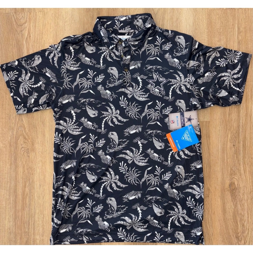 NWT Men's Dallas Cowboys Columbia Polo Shirt - Small - Tropical